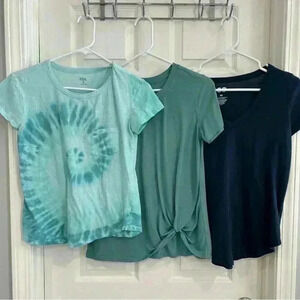 Old Navy, SO, Ana Short Sleeve Casual Tee T-Shirt Women XS Bundle Blue Green